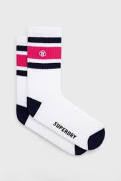 Superdry Organic Sport Socks White/Pink