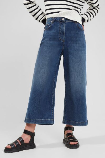 French Connection Comfort Recycled Culottes Mid Blue
