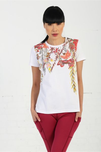 Relax & Renew Ruthie Tshirt White Floral
