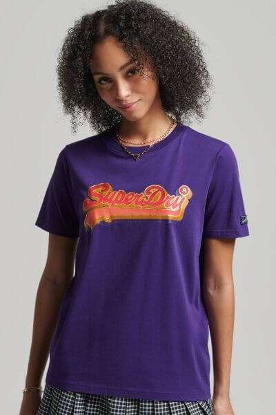 Superdry Vintage Logo Tshirt Purple