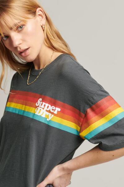 Superdry Vintage Cali Tshirt Charcoal