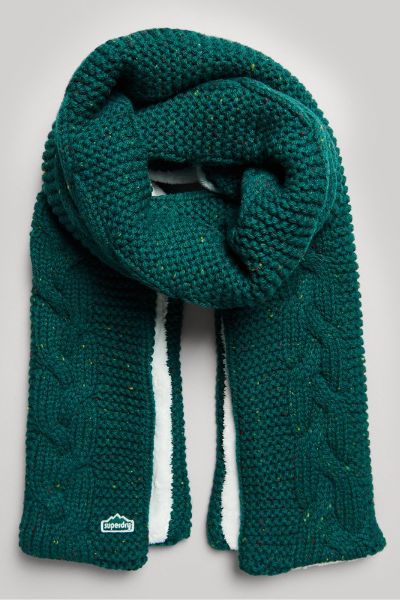 Superdry Vintage Cable Scarf Green
