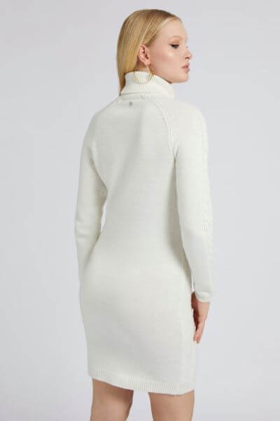 guess elisabeth knit dress white