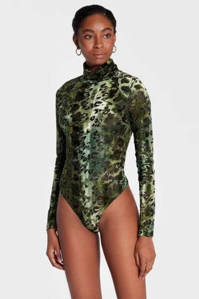 guess coco bodysuit green