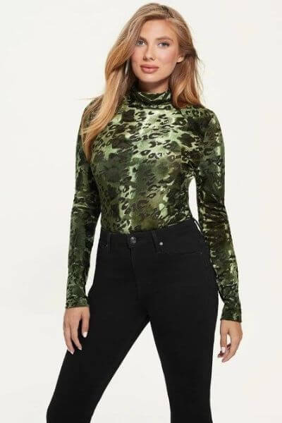 guess coco bodysuit green