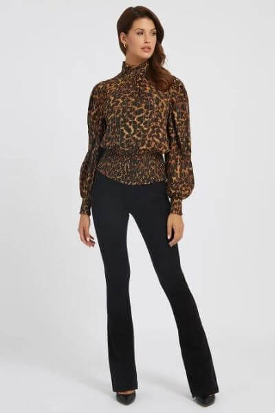 guess monique leopard print blouse