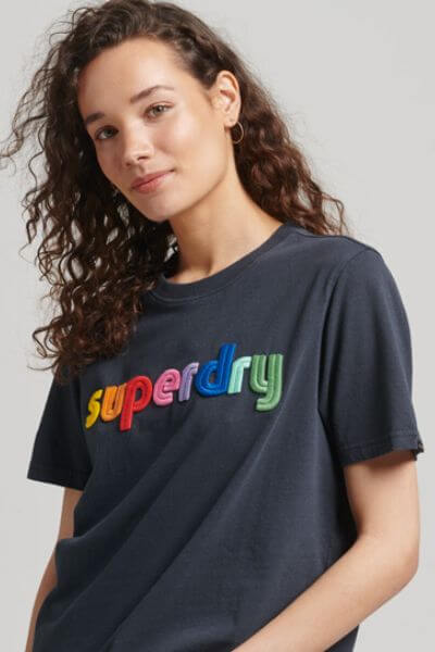 Superdry Vintage Rainbow T-Shirt navy
