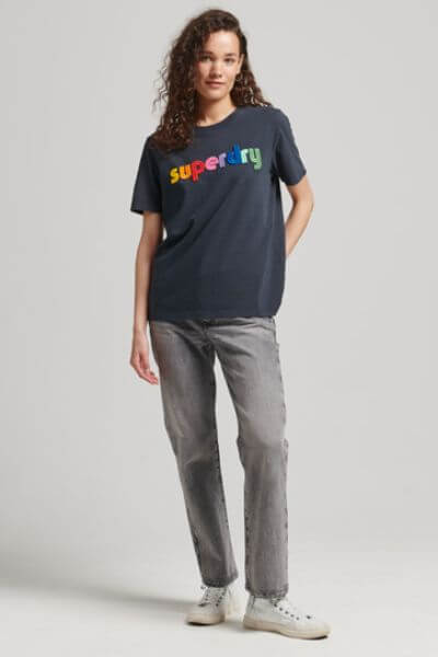 Superdry Vintage Rainbow T-Shirt navy