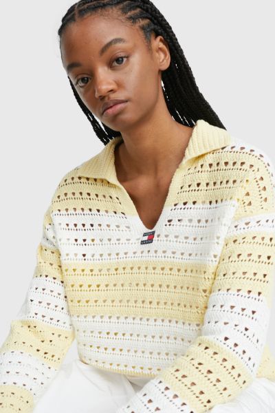 Tommy Hilfiger Summer Crochet Sweater Lemon