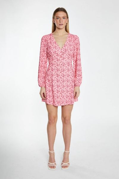 Glamorous Ditsy Dress Raspberry
