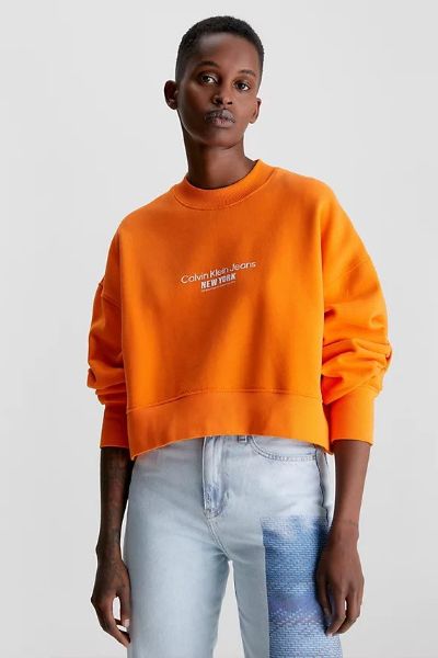 Calvin Klein Motion Floral Crew Neck Orange