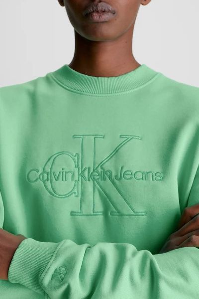 Calvin Klein Embroidered Monologo Crew Neck Green
