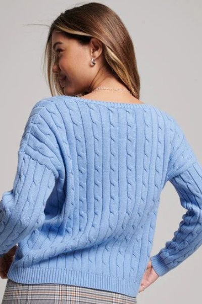 Superdry Vintage V Neck Sweater Blue