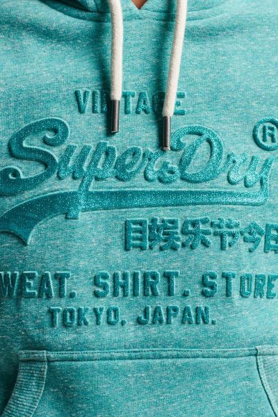 Superdry VL Emboss Graphic Hood Turquoise