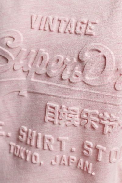 Superdry Vintage Logo Emboss Tee Pink