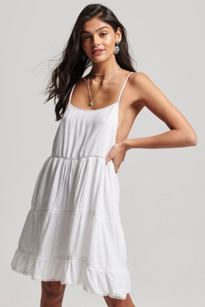 Superdry Vintage Mini Beach Cami Dress White