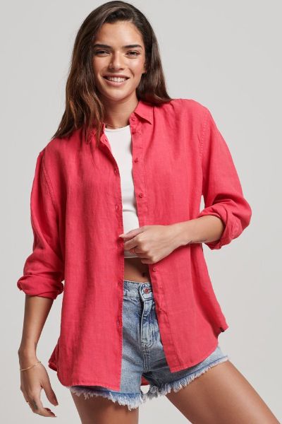 Superdry Casual Linen BF Shirt Pink