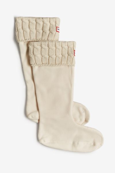 Hunter Stitch Cable Tall Boot Sock Cream