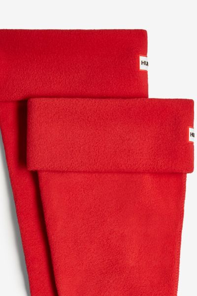 Hunter Recycled Fleece Tall Boot Sock Red