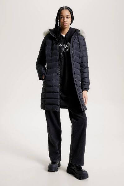 Tommy Hilfiger Essential Hooded Coat Black