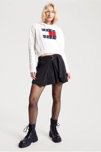 Tommy Hilfiger Cable Hoodie White