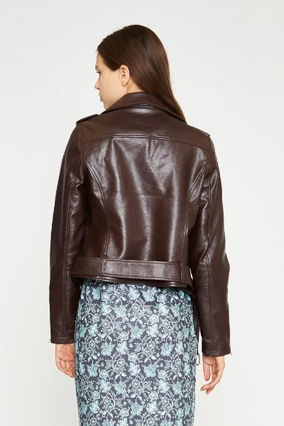 Glamorous Faux Leather Jacket Choc