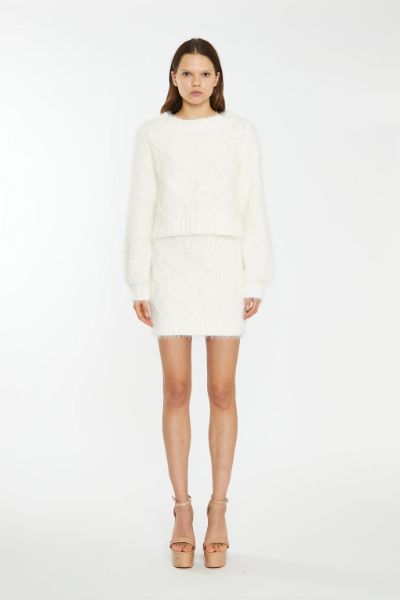 Glamorous Aran Mini Skirt White
