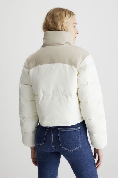 Calvin Klein Non Down Cropped Puffer Ivory