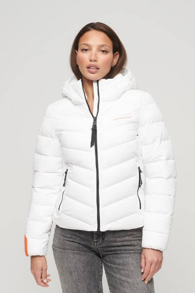 Superdry Hooded Microfibre Jacket White