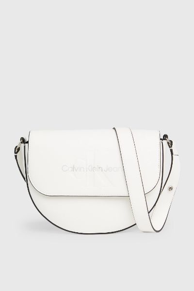 Calvin Klein Sculpted Saddle Bag White