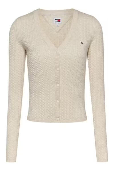 Tommy Hilfiger Cable Essential Cardigan Cream