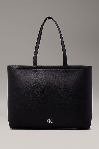 Calvin Klein Minimal Monogram Slim Tote Black