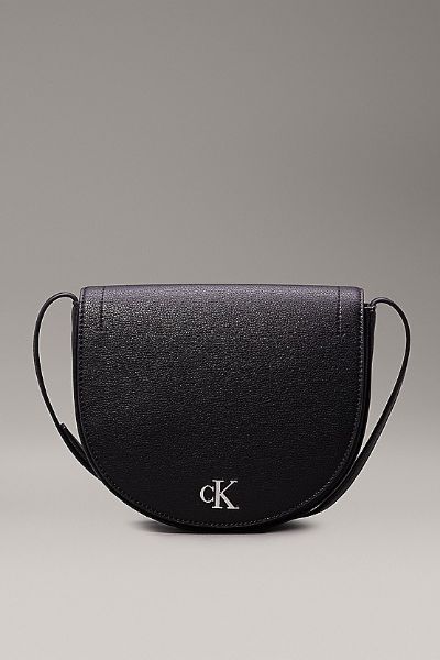 Calvin Klein Minimal Monogram Saddle Bag Black