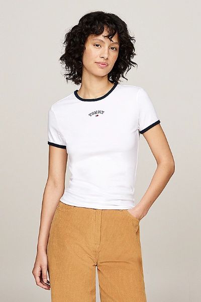 Tommy Hilfiger Slim Varsity Tee White