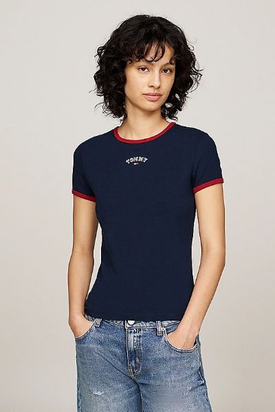 Tommy Hilfiger Varsity Slim Tee Navy