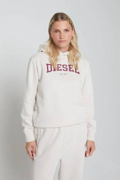 Diesel Crew Hood Stone White