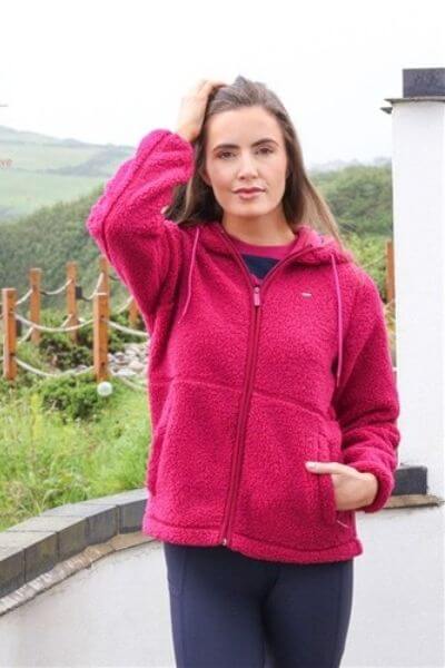 Relax & Renew Alma Teddy Zip Hood Pink