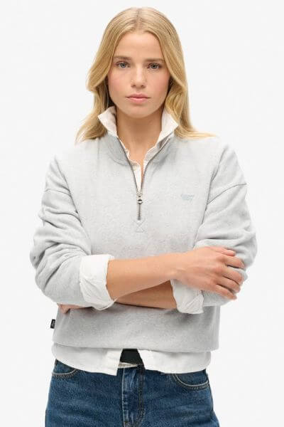 Superdry Athletic Essential Half Zip Sweatshirt Grey