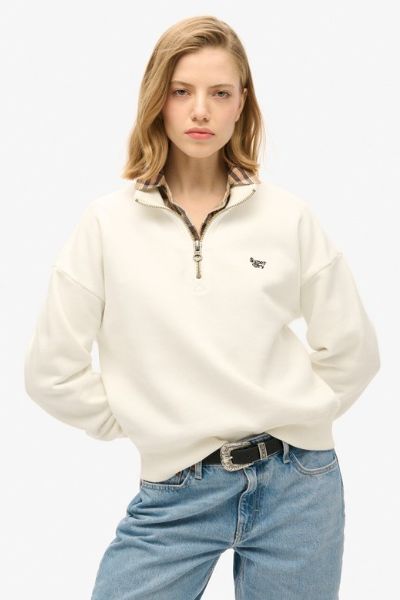 Superdry Essential Half Zip Sweatshirt White